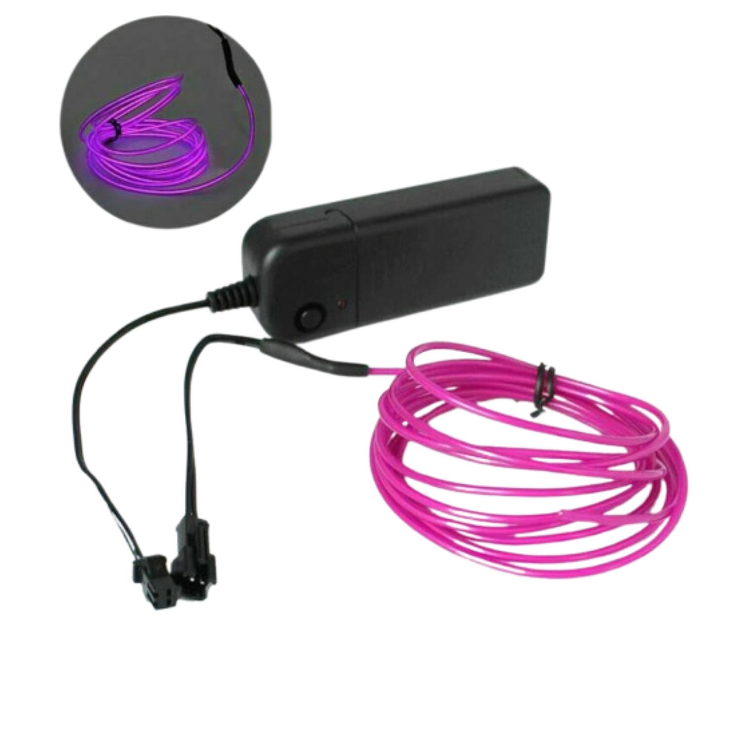 Angle. Home Collection - 13.12Ft Battery Powered Neon LED EL Wire String Light Purple - Purple.