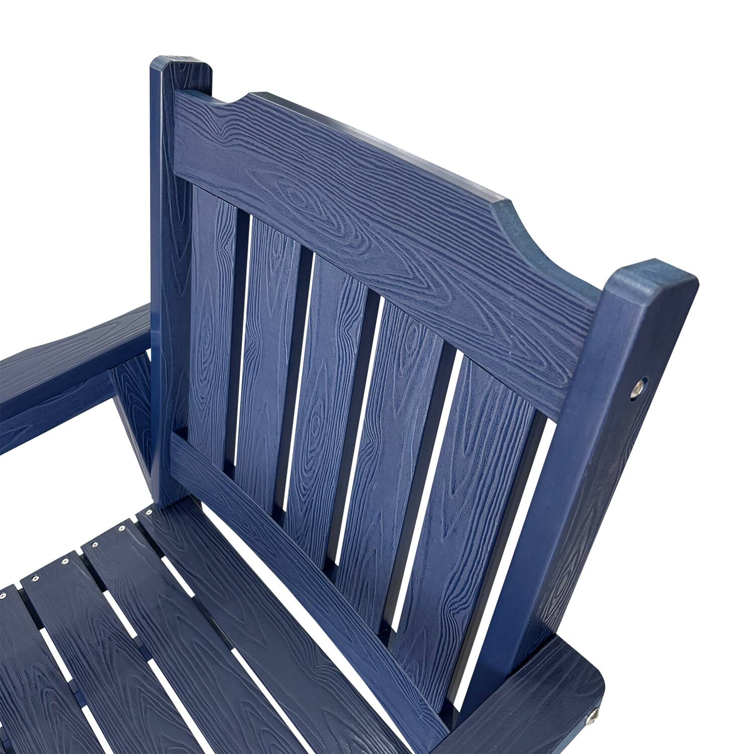 Alt View 6. Fortune Candy - Poly Lumber Patio Dining Set, 36.2" Table & Slat Back Chairs with Umbrella Hole, Weather-Resistant（Navy Blue, 5-piece) B - Navy Blue.