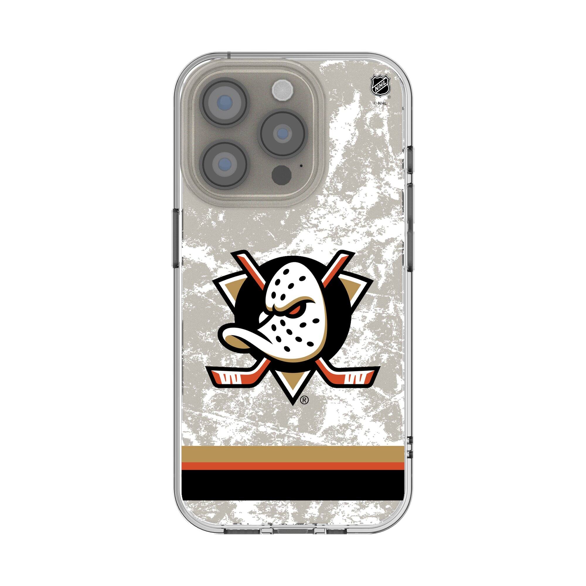 Front. Keyscaper - Anaheim Ducks iPhone Stripe Clear Ice Case - 13 Pro - Multicolor.