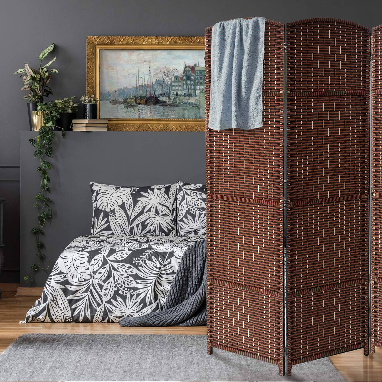 Left. Sorbus - Sorbus Room Divider Screen Privacy With Double Hinged and Folding - Brown.