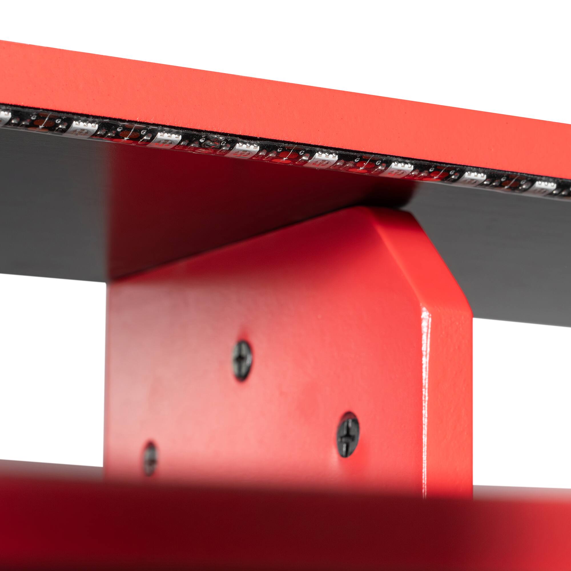 Alt View 6. Anysun - Full Size Wood Loft Bed with Power Outlet & USB/Type-C Ports, Integrated Cable Management, and RGB Light - Red.