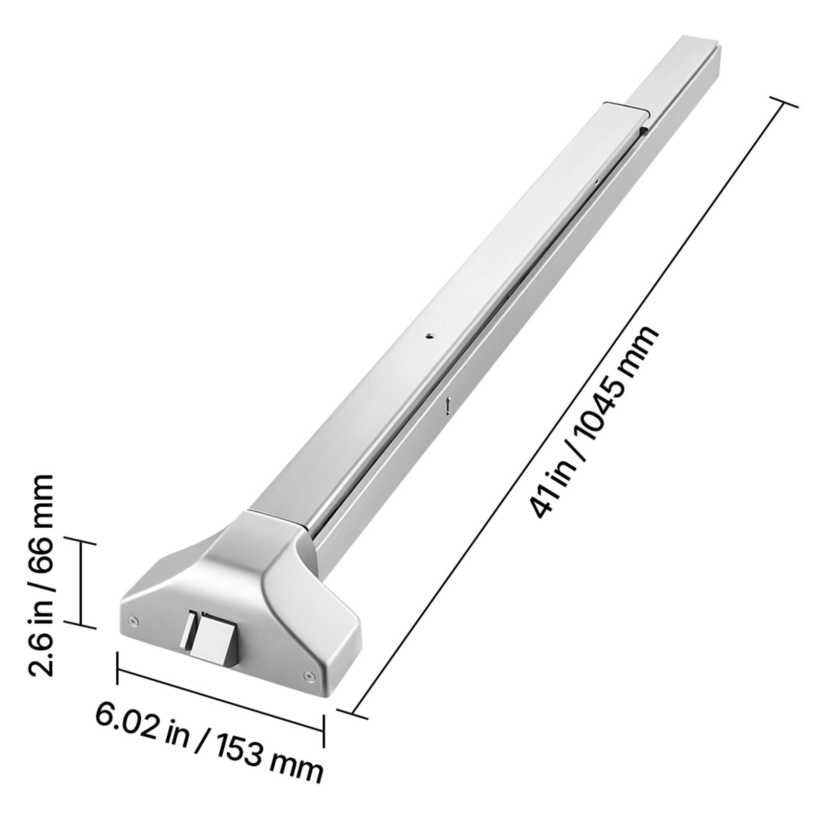 - 2.6 in / 66 mm
- 6.02 in / 153 mm
- 41 in / 1045 mm
