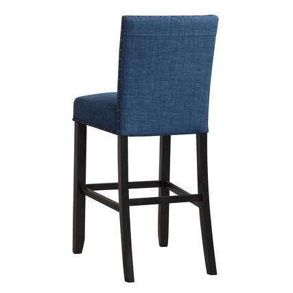 Front. New Classic Furniture - Furniture Crispin Solid Wood 29" Barstool - Marine Blue (Set of 2) - Blue.