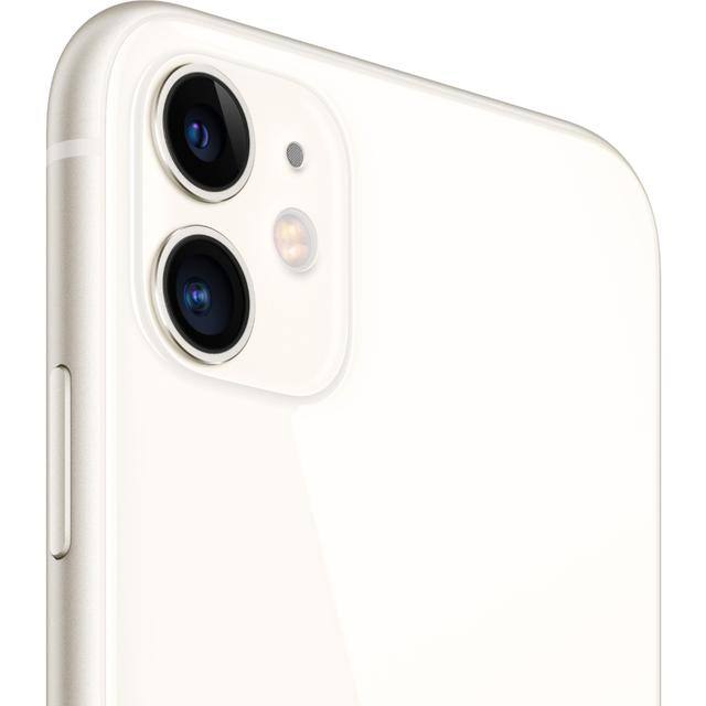 Alt View 1. Apple - iPhone 11 A2111 (Fully Unlocked) 128GB w/ Pre-Installed Tempered Glass and Bluetooth Earbuds - White.