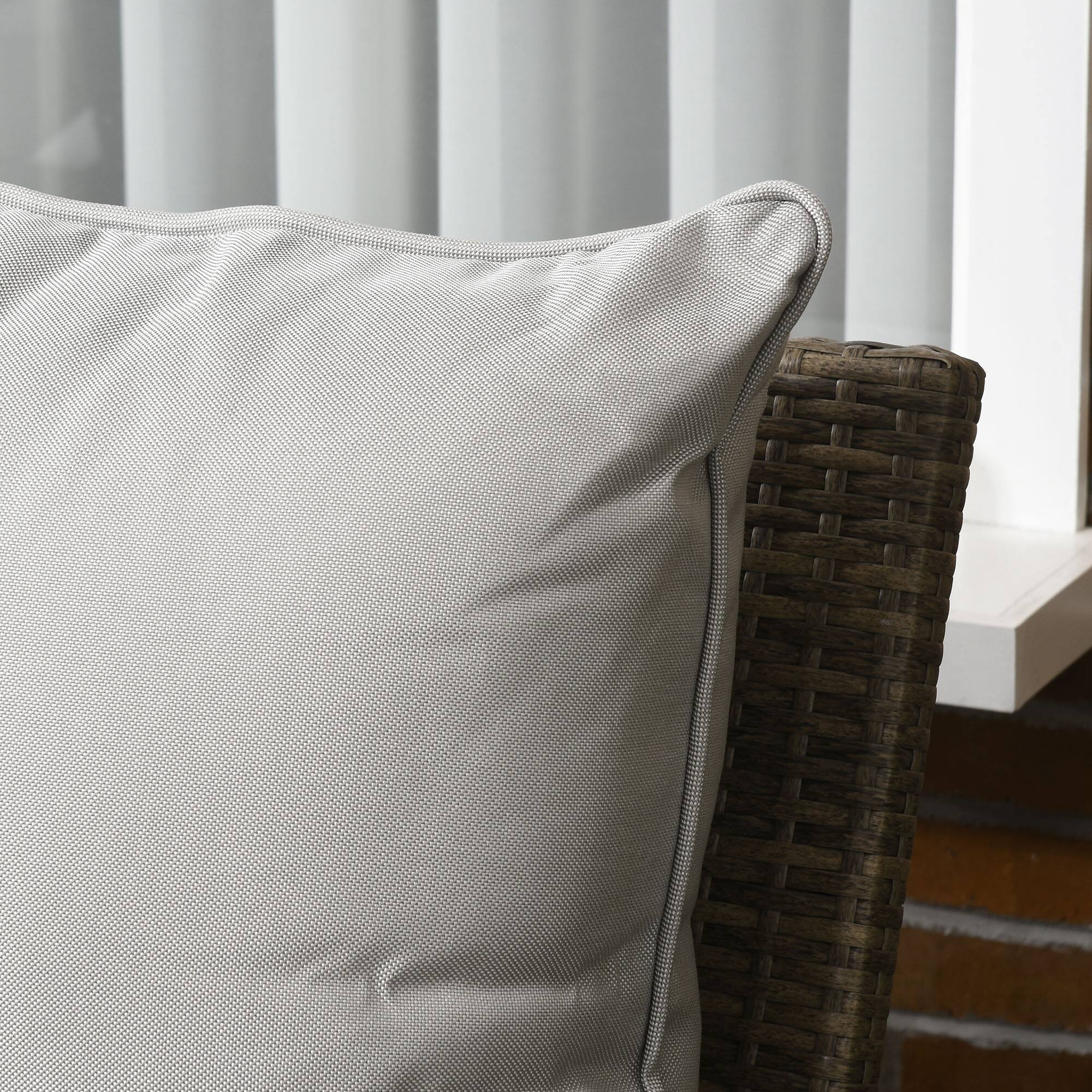 Alt View 7. Outsunny - 4 Piece Wicker Patio Furniture Set with 2 Rocking Chairs, Loveseat Sofa, Outdoor PE Rattan Conversation Set - Light Gray.