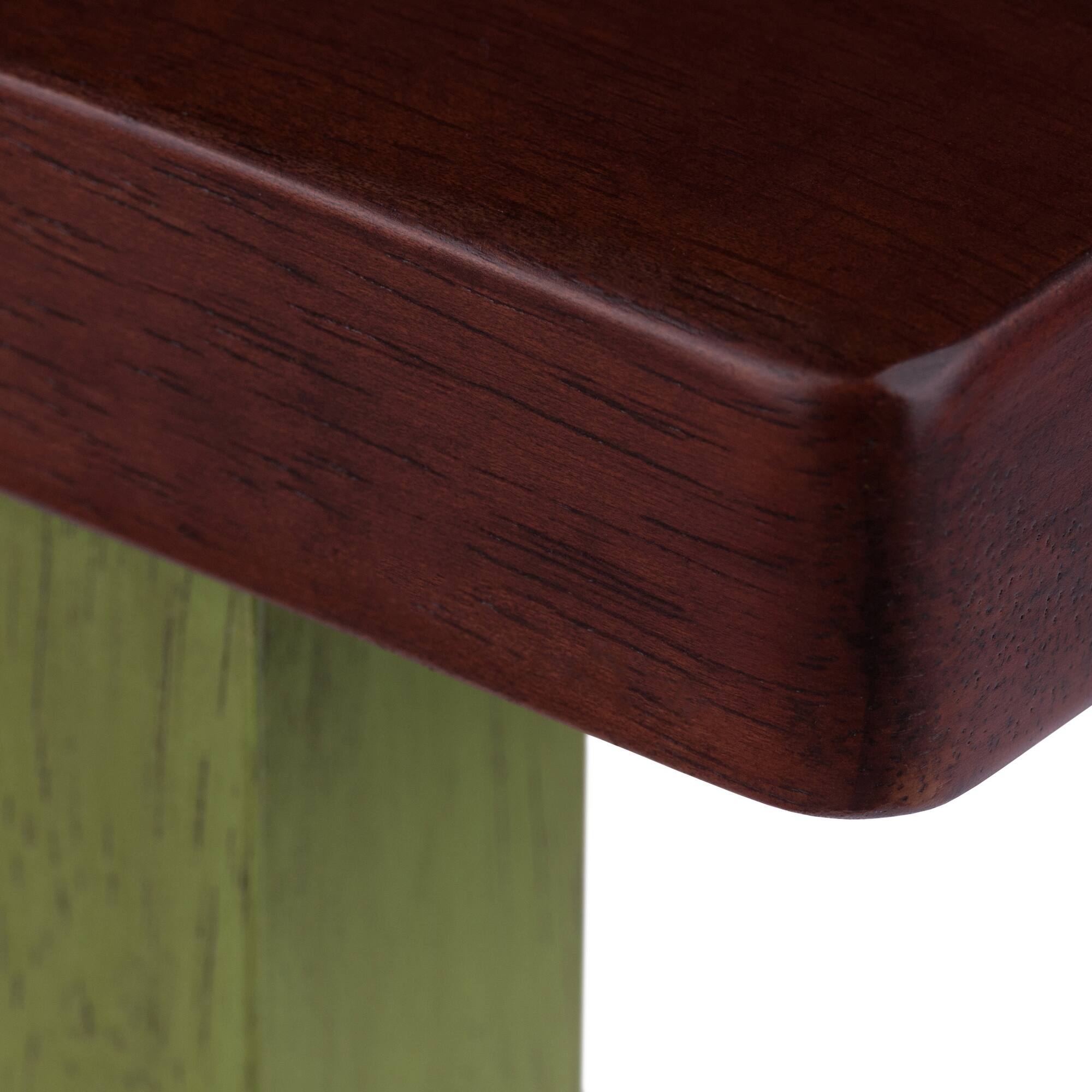Alt View 4. Winsome Wood - Satori Saddle Seat Bar Stool - Walnut/Rustic Green.