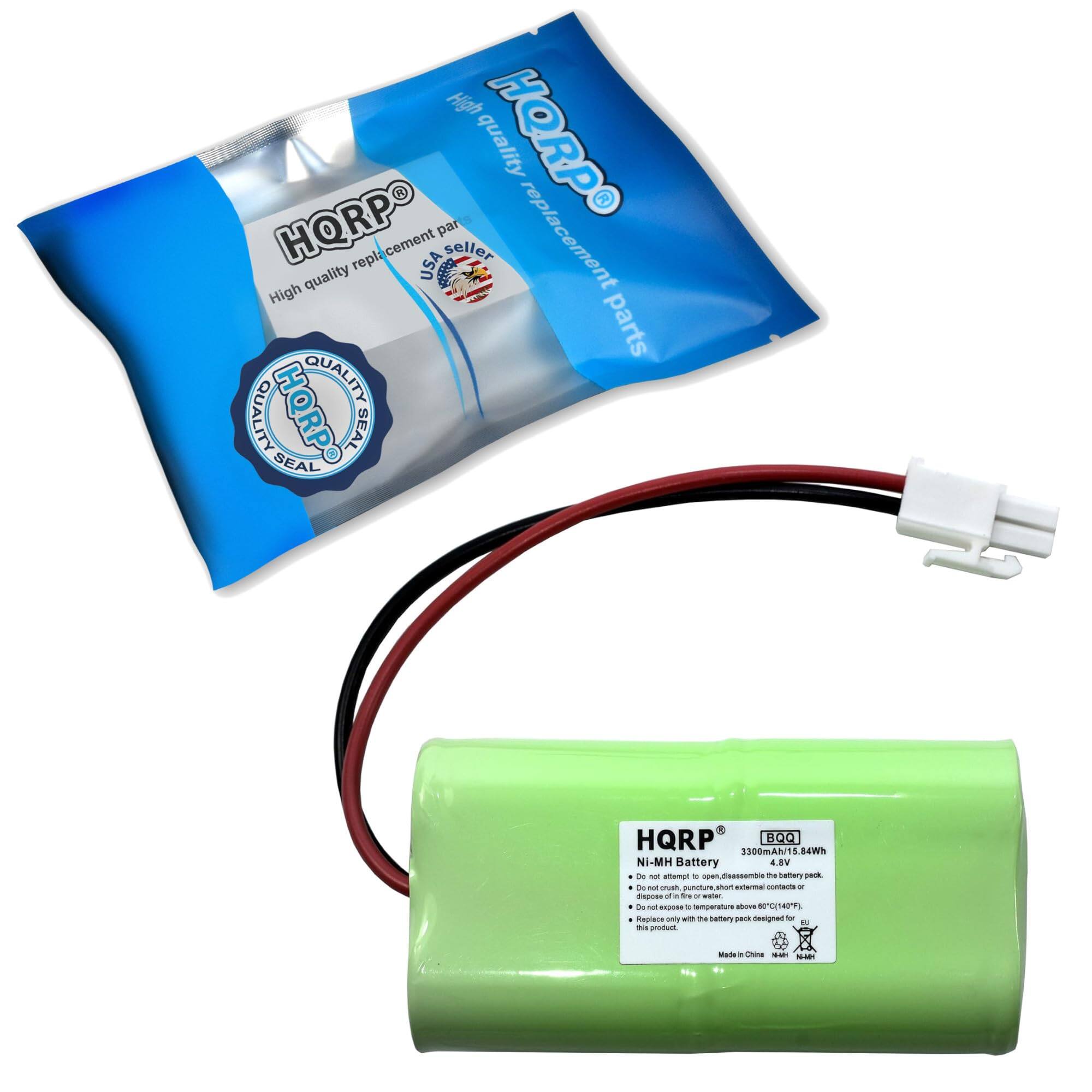 High quality replacement parts  
HQRP  
High quality replacement parts  
HQRP  
HQRP SEAL  
HQRP SEAL  

3300mAh/15.64Wh  
Ni-MH Battery  

Made in China  

Do not attempt to disassemble the battery pack.  
Do not expose to fire or water.  
Do not expose to temperatures above 60°C/140°F.  
Do not expose to temperatures below -20°C/-4°F.  
Do not dispose of with household waste.  
This product is designed for use with the battery pack.  

Made in China  

HQRP  
HQRP  
High quality replacement parts  
HQRP  
HQRP SEAL  
HQRP SEAL