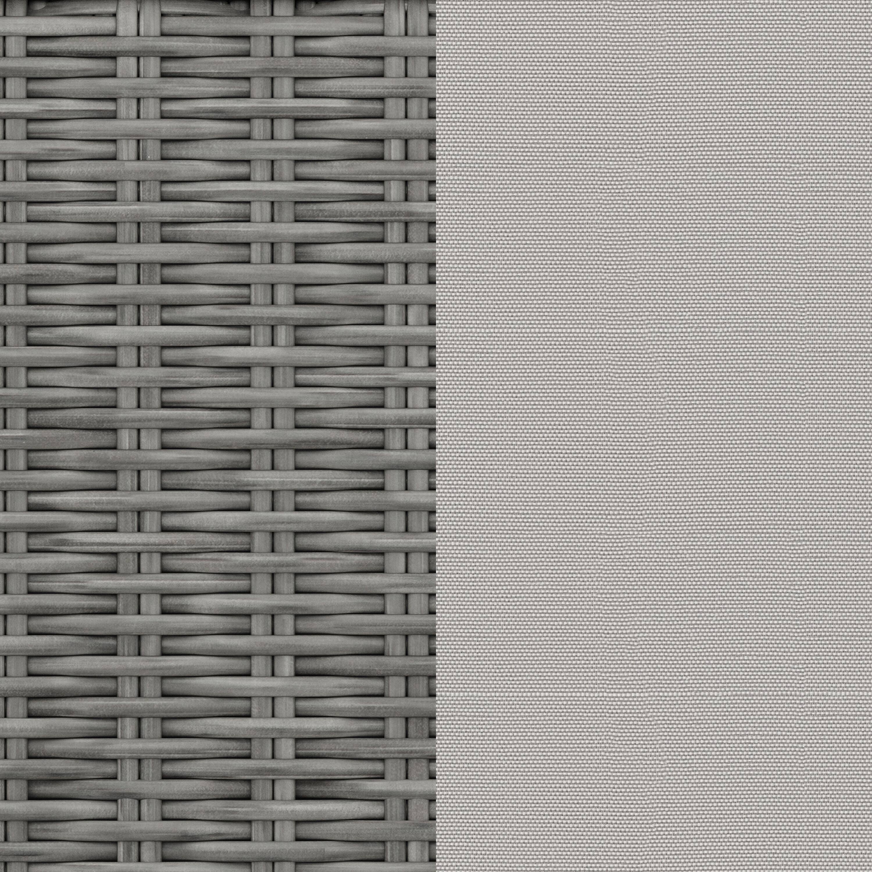 Alt View 11. Martha Stewart - Bedford 4pc Outdoor Rattan Wicker Patio Conversation Set with All-Weather Cushions - Gray Cushions/Gray Frame.