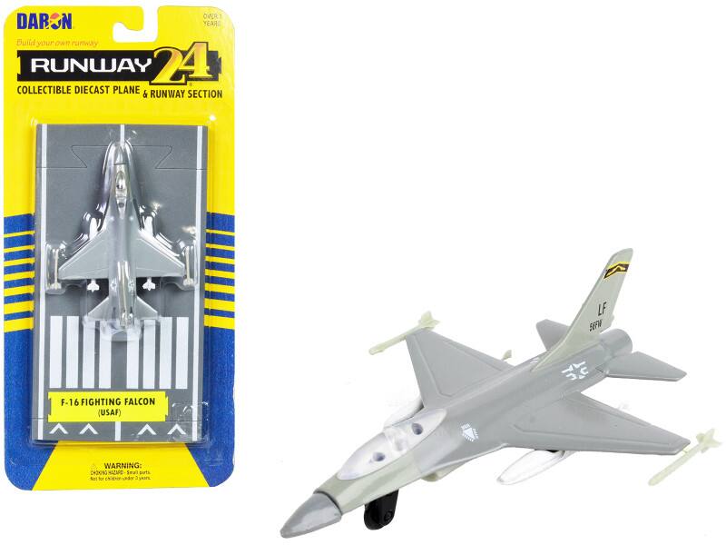 OVER 1 YEAR Build your own runway RUNWAY 24. COLLECTIBLE DIECAST PLANE & RUNWAY SECTION Z LF SEFW F-16 FIGHTING FALCON (USAF) nf WARNING: CHOKING HAZARD Small parts. Not for children under 3 years.