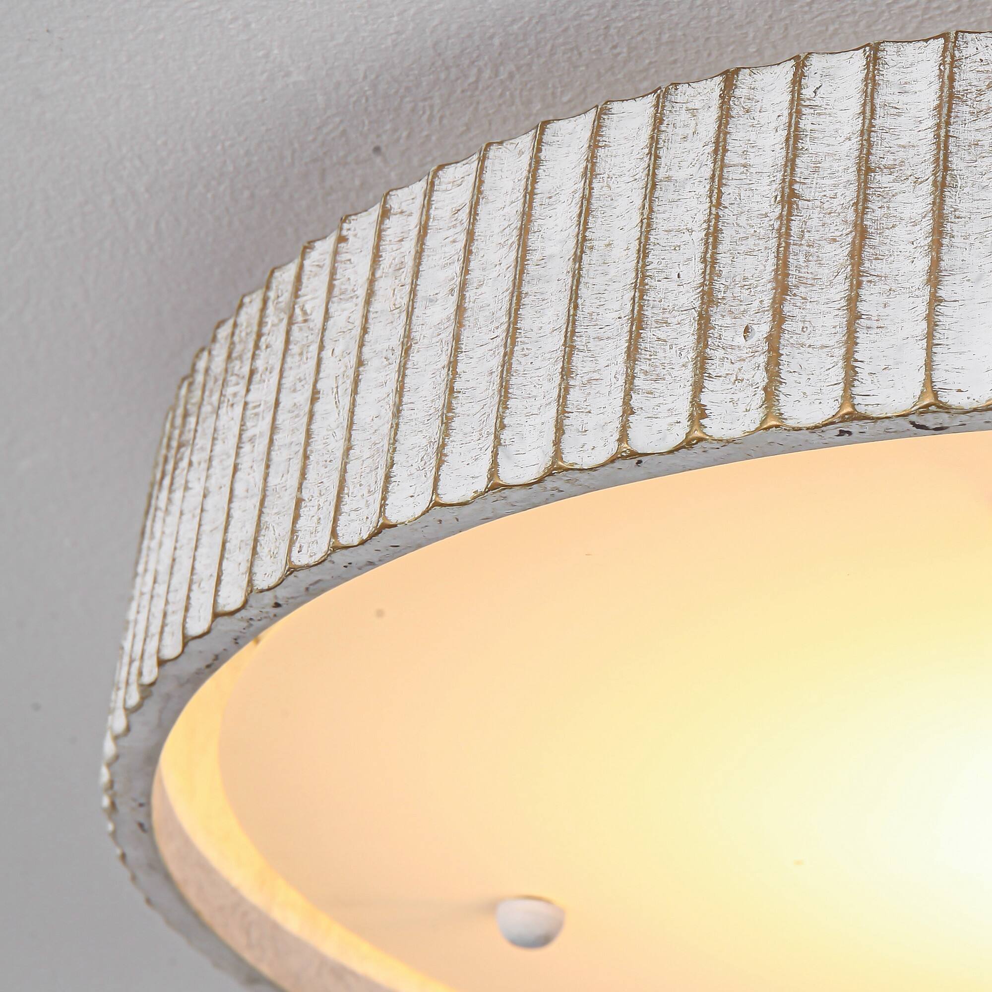 Alt View 2. Parrot Uncle - 17.5 in. White Integrated LED Dimmable Ceiling Light - White.