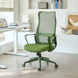 Anysun - Ergonomic Colorful High Back Mesh Computer Chair with Adjustable Lumbar Support, Molded Foam Seat, 350 lbs Capacity - Green