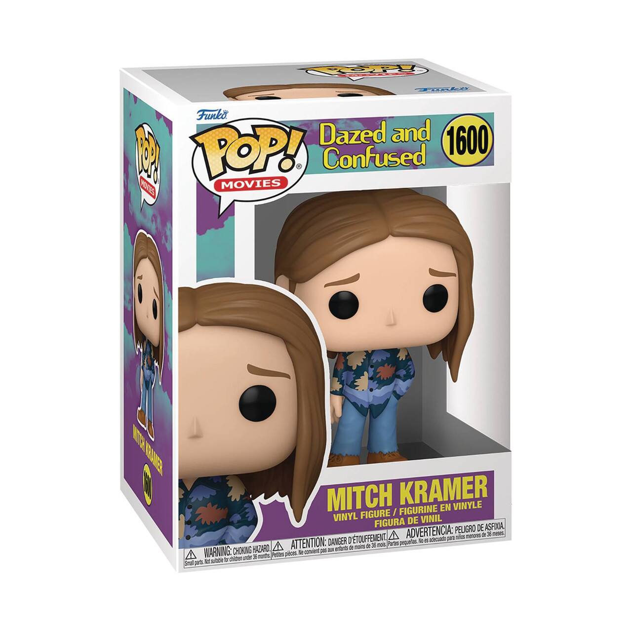 Funko POP! Movies Dazed and Confused 1600 Mitch Kramer Vinyl Figure / Figurine En Vinyle Figura De Vinil Figura De Asfiga Advertencia: Peligro de asphixia Partes prétiles 1 adecuado pelos menores de 3 años Warning: Choking Hazard Snail parts not suitable for children under 3 years