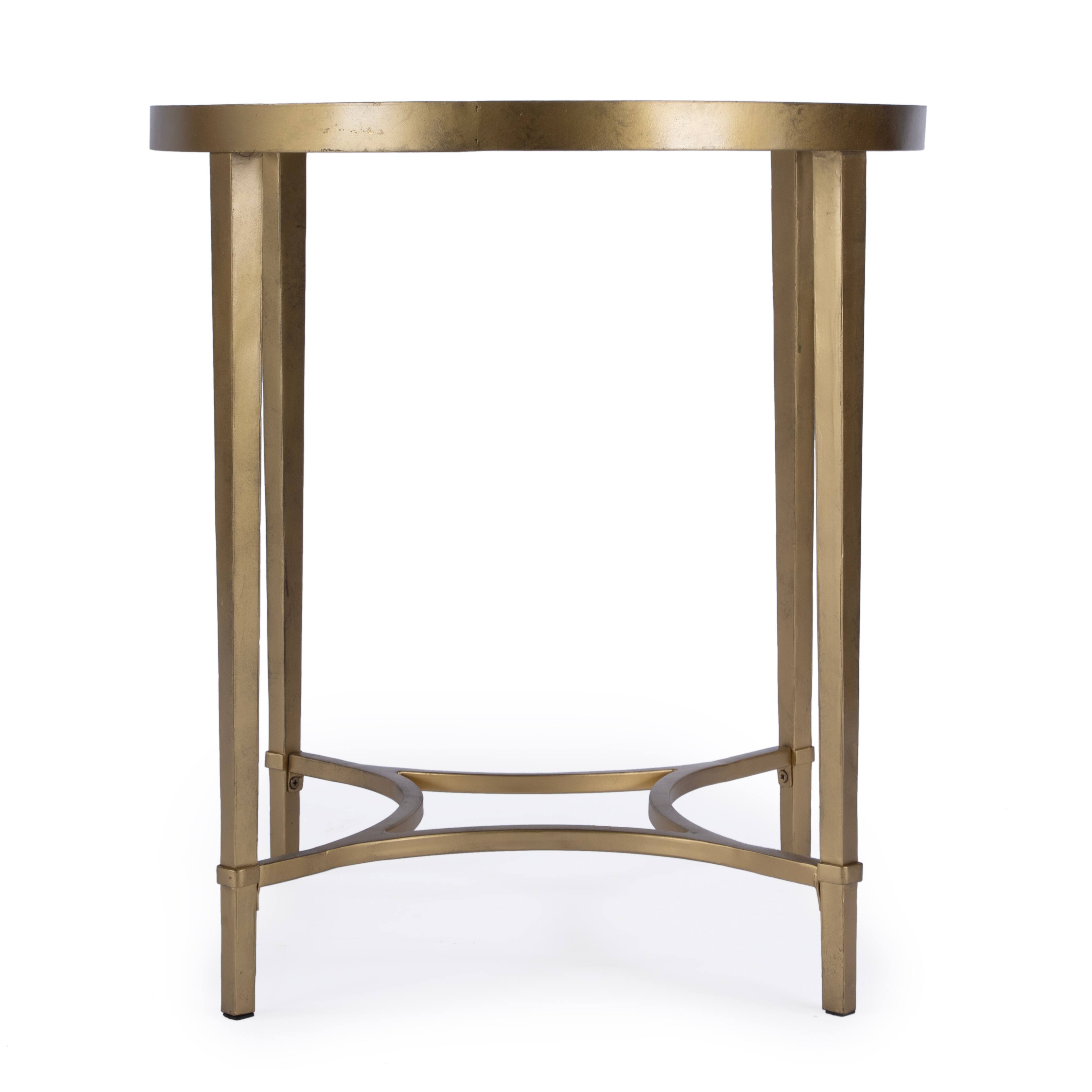 Alt View 4. Butler Specialty - Monica 26 in. W Oval Glass and Metal End Table - Gold.