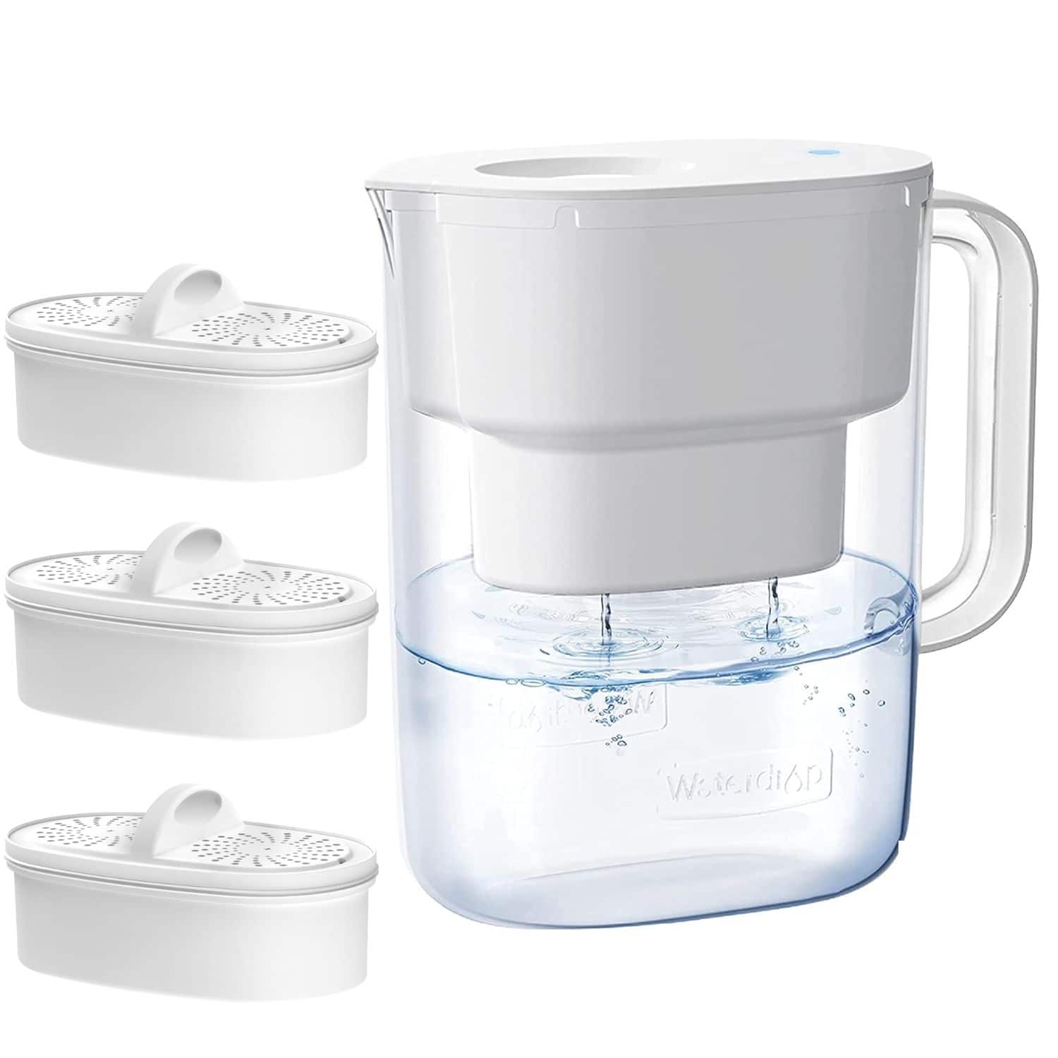 Waterdrop - WD-PT-07W Water Filter Pitcher Extra PF-01A-3 Standard Filters - White