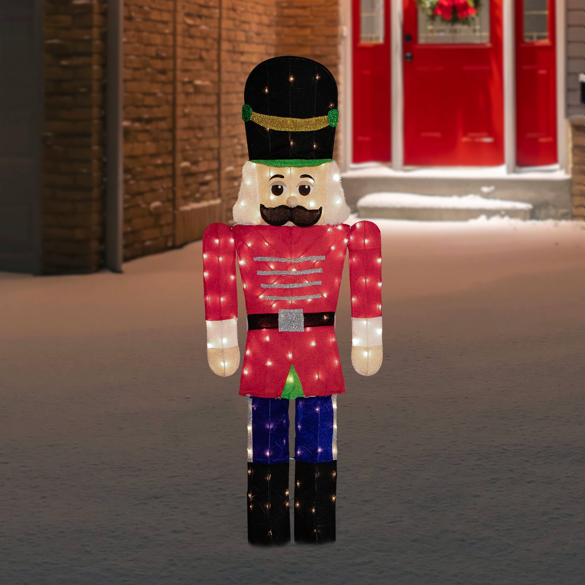 Alt View 1. Northlight - Lighted Toy Soldier Outdoor Christmas Decoration - 72" - Warm White - Red.