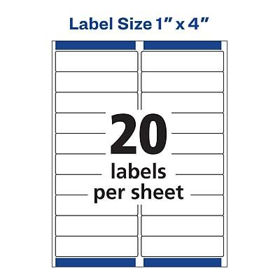 Label Size 1" x 4"  
20 labels per sheet