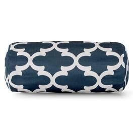 Majestic Home - Bolster Pillow Trellis Navy - Blue