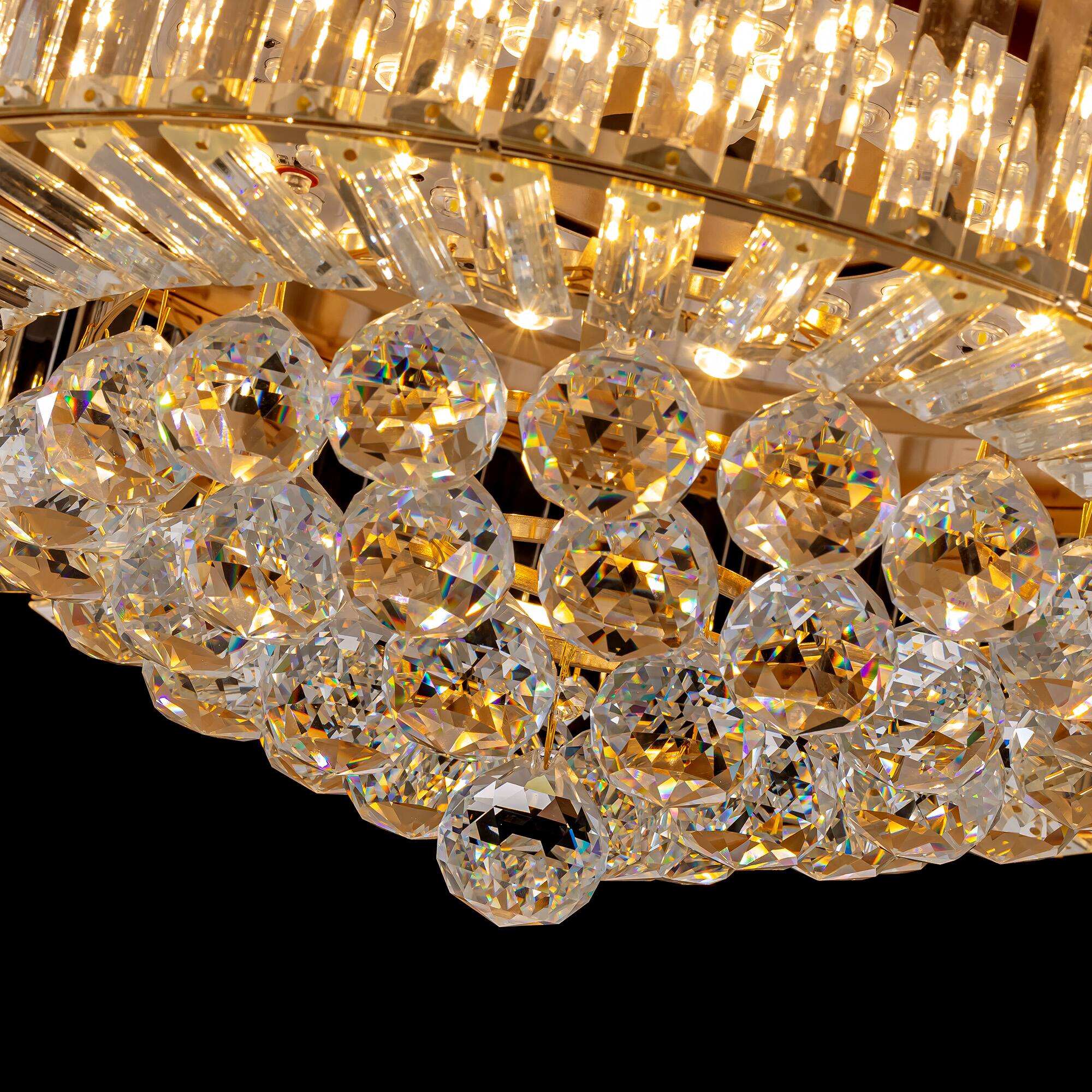 Alt View 9. Siljoy - 48-Inch Gold Modern Crystal Retractable Ceiling Fan with LED Light for Living Room Bedroom Kitchen - Gold.