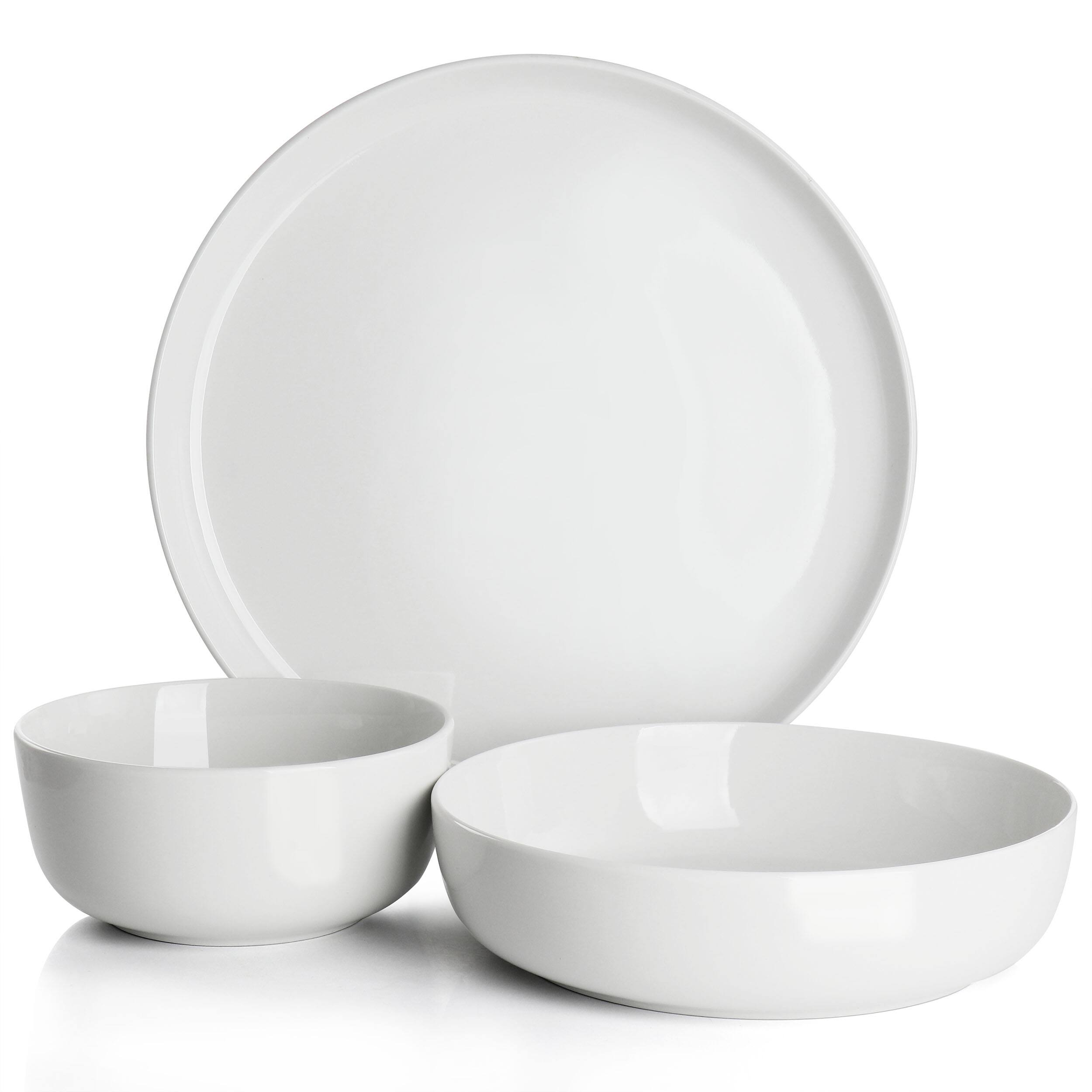 Alt View 1. Gibson - Gibson Home Avisala 12 Piece Fine Ceramic Dinnerware Set in White - White.