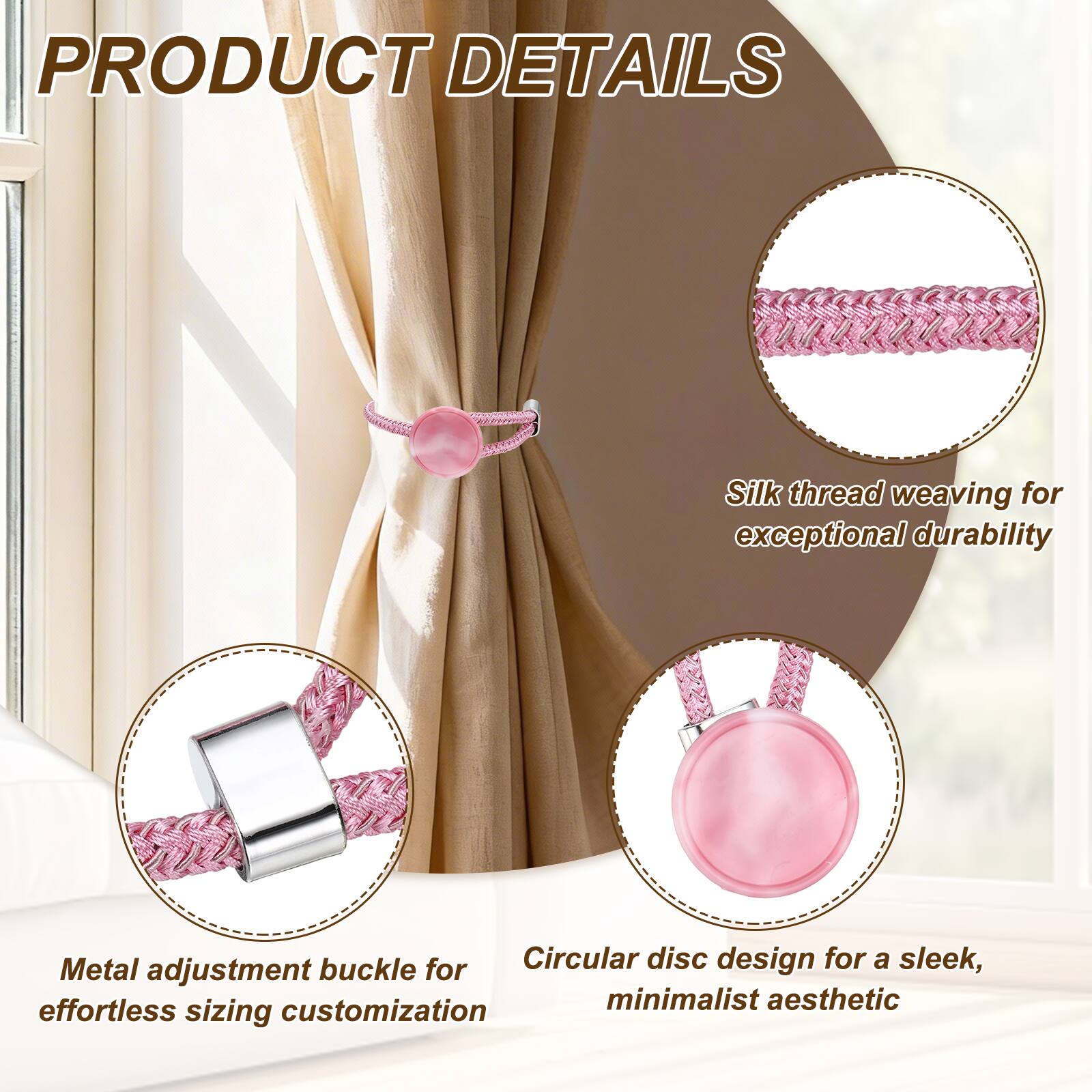 PRODUCT DETAILS

- Silk thread weaving for exceptional durability
- Metal adjustment buckle for effortless sizing customization
- Circular disc design for a sleek, minimalist aesthetic