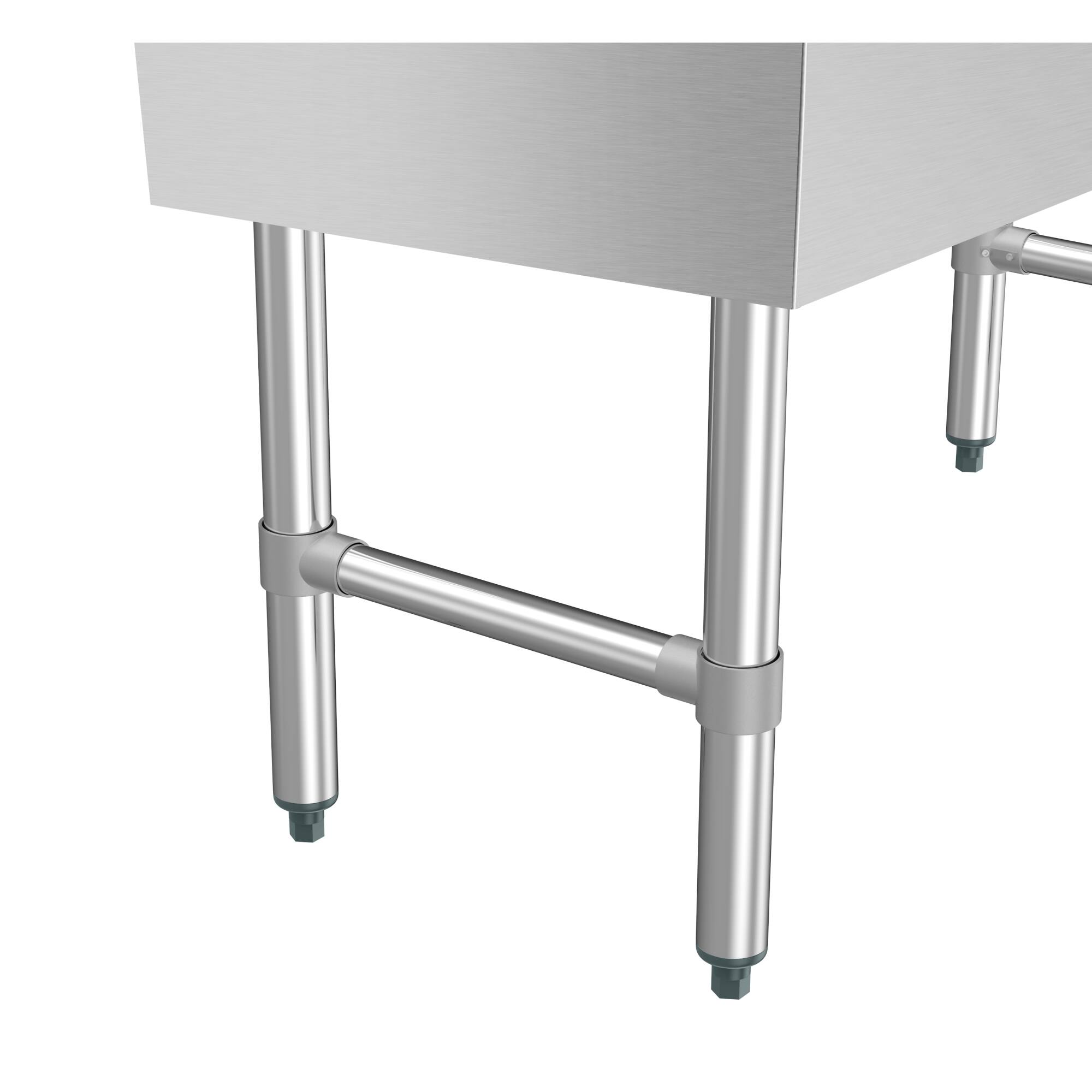 Alt View 7. Koolmore - 60 in. Three-Compartment  Bar-Sink with 3 in. Backsplash, Dual Drainboards with Low Lead Faucet, NSF Certified - Stainless Steel.