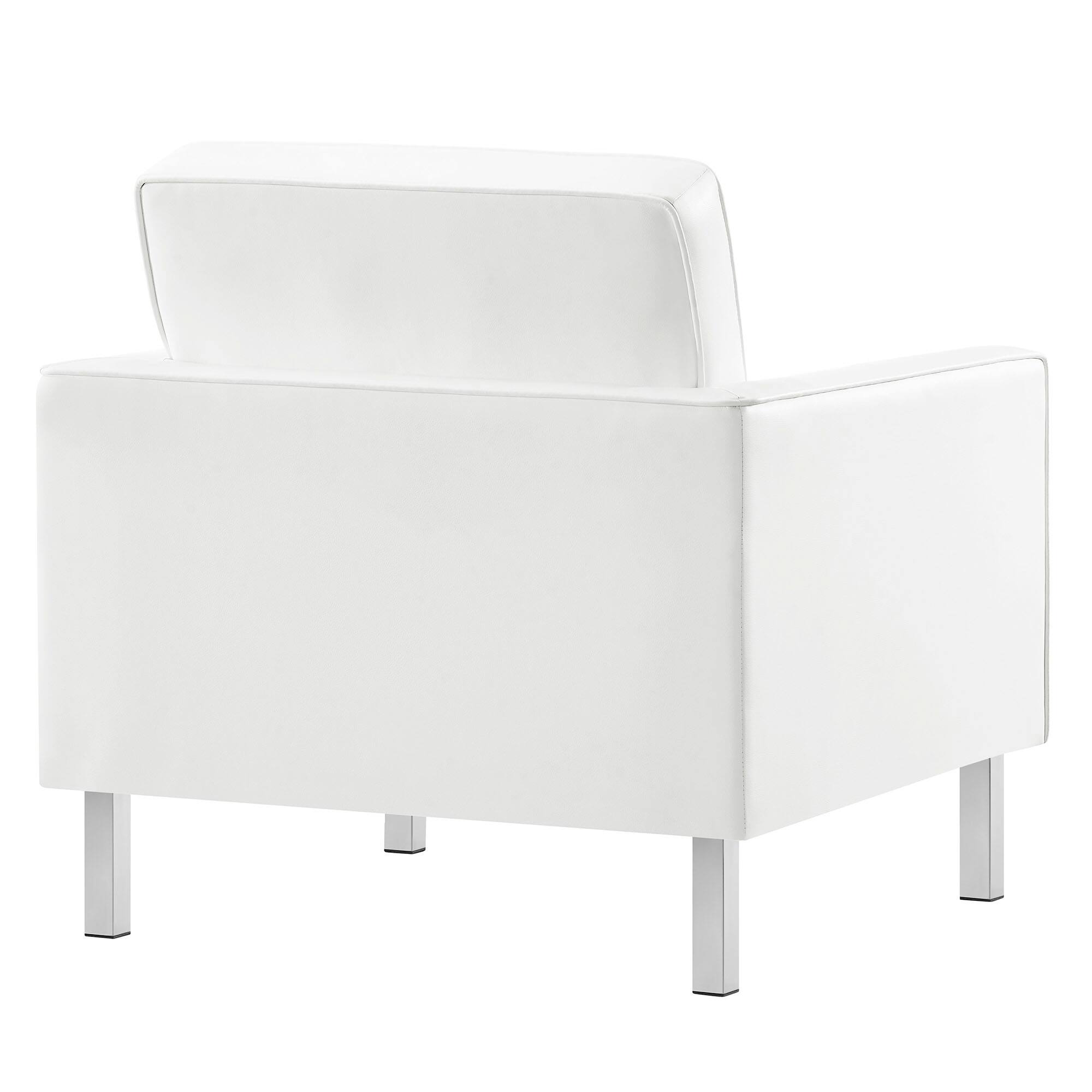 Alt View 1. Modway - Loft Tufted Vegan Leather Armchair by Modway - White.