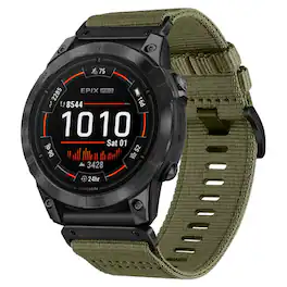 StrapsCo - Pro Seatbelt Strap QuickFit 26 Nylon Watch Band For Garmin Epix Pro – 51mm (Extra Long) - Cargo