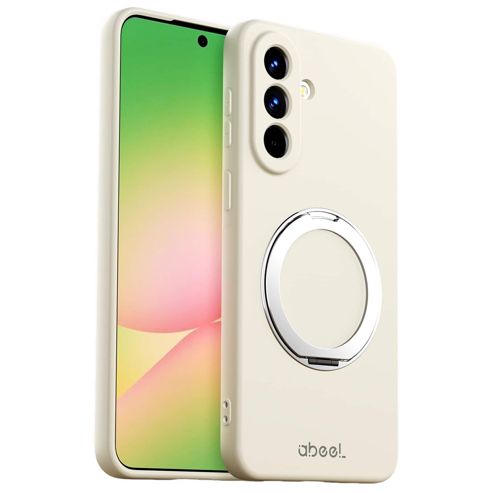 UUCOVER - For Samsung Galaxy A37 5G Case Shockproof Liquid Silicone Compatible with MagSafe Ring Holder 360° Rotating Stand Cover - Beige price history on PriceWatchPro