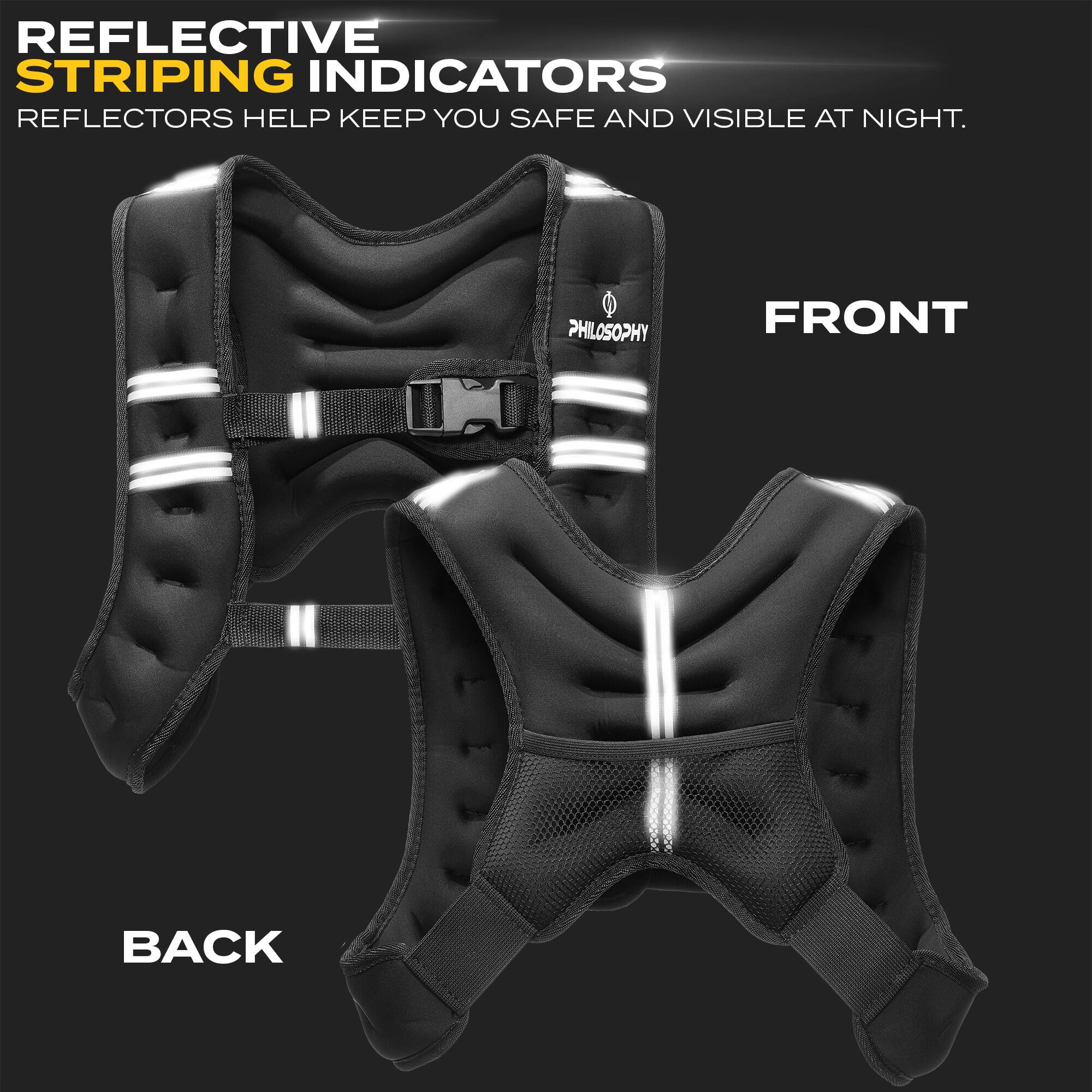 REFLECTIVE STRIPING INDICATORS  
REFLECTORS HELP KEEP YOU SAFE AND VISIBLE AT NIGHT.  

FRONT  
BACK