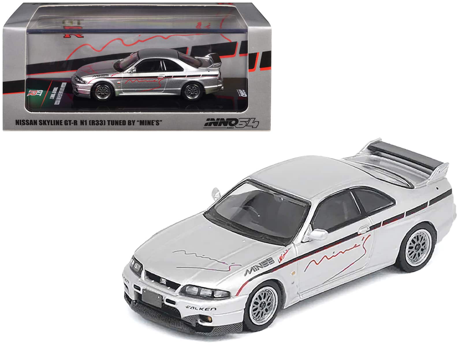 "Nissan Skyline GT-R N1 (R33) RHD (Right Hand Drive) ""Tuned by Mine's"" Silver 1/64 Diecast Model Car by Inno Models" price history on PriceWatchPro