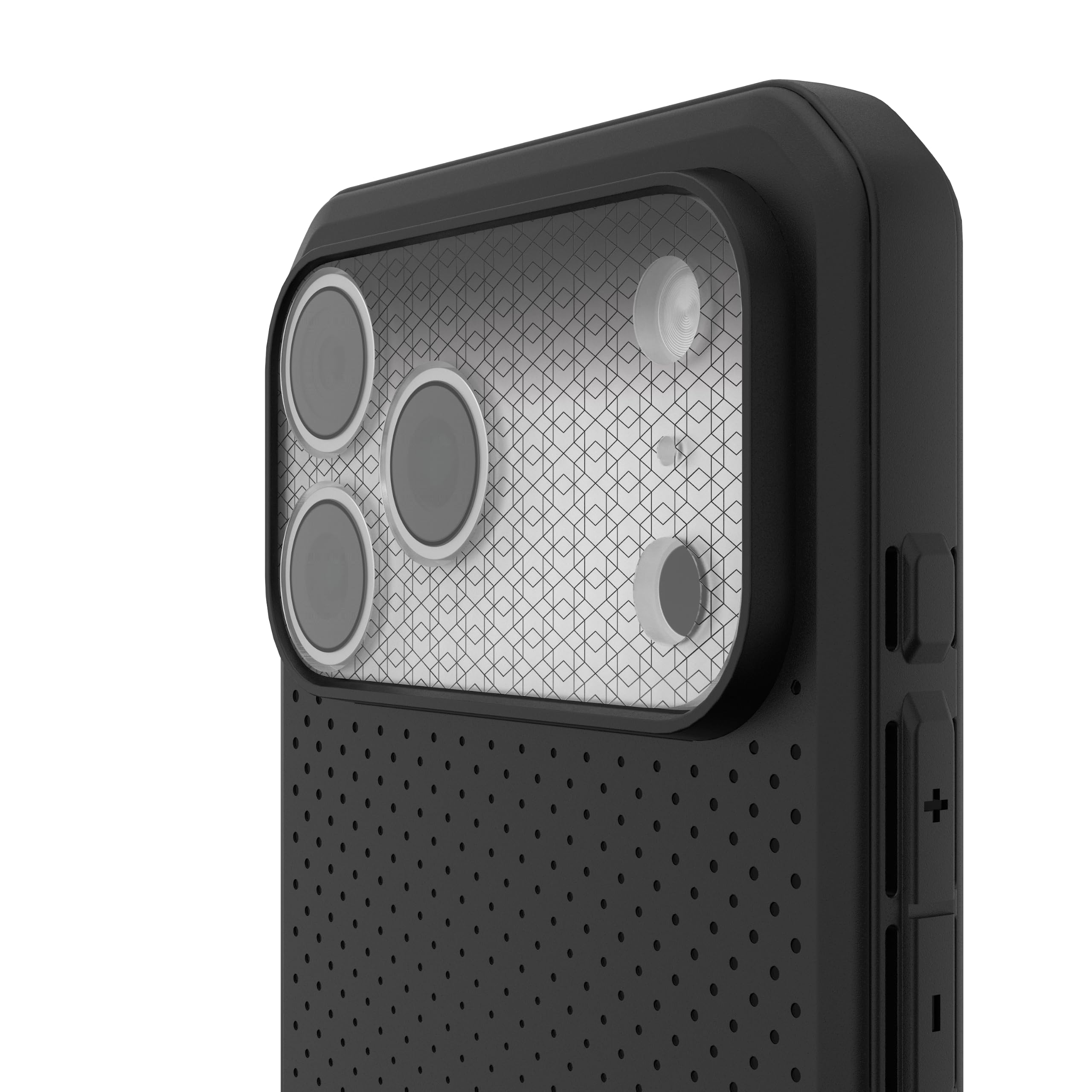 Alt View 4. UAG - iPhone 18 Pro Max Glass Camera Lens Protector & Camera Plate Protector Aluminosilicate Glass & Scratch-Resistant Acrylic - Clear w/ Silver Hex.