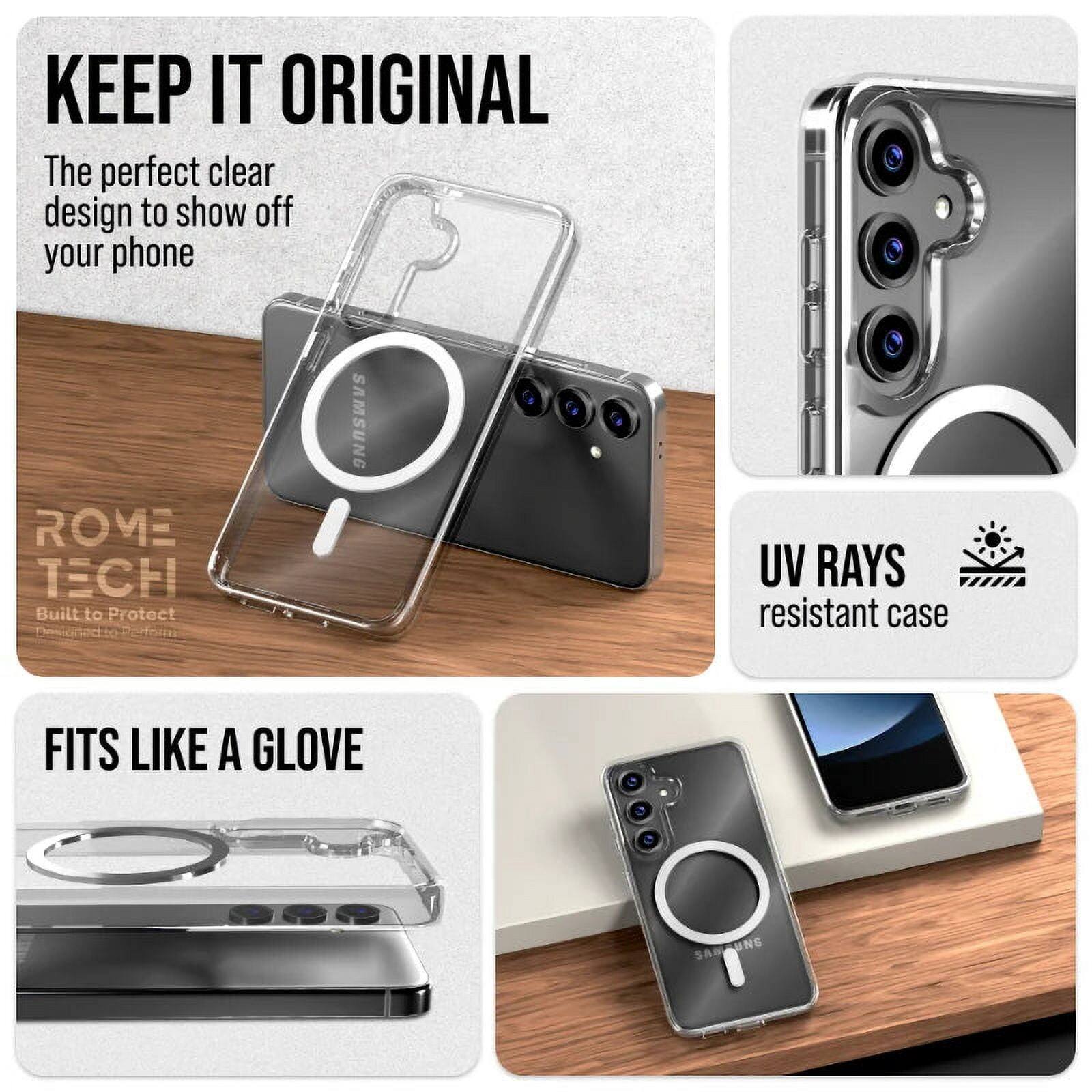 KEEP IT ORIGINAL  
The perfect clear design to show off your phone  

ROME TECH  
Built to Protect  

UV RAYS resistant case  

FITS LIKE A GLOVE