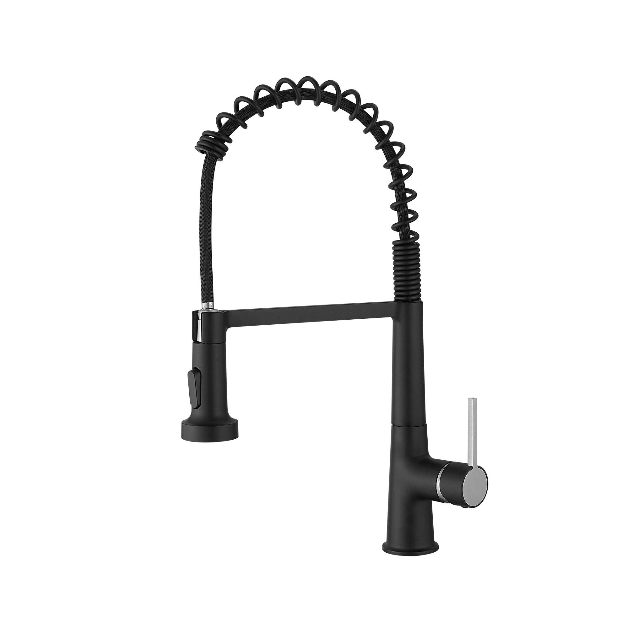 Alt View 10. Boyel Living - Matte Black 2 Spray Patterns 1.8 GPM Single Handle No Sensor Pull Down Sprayer Kitchen Faucet - Matte Black.