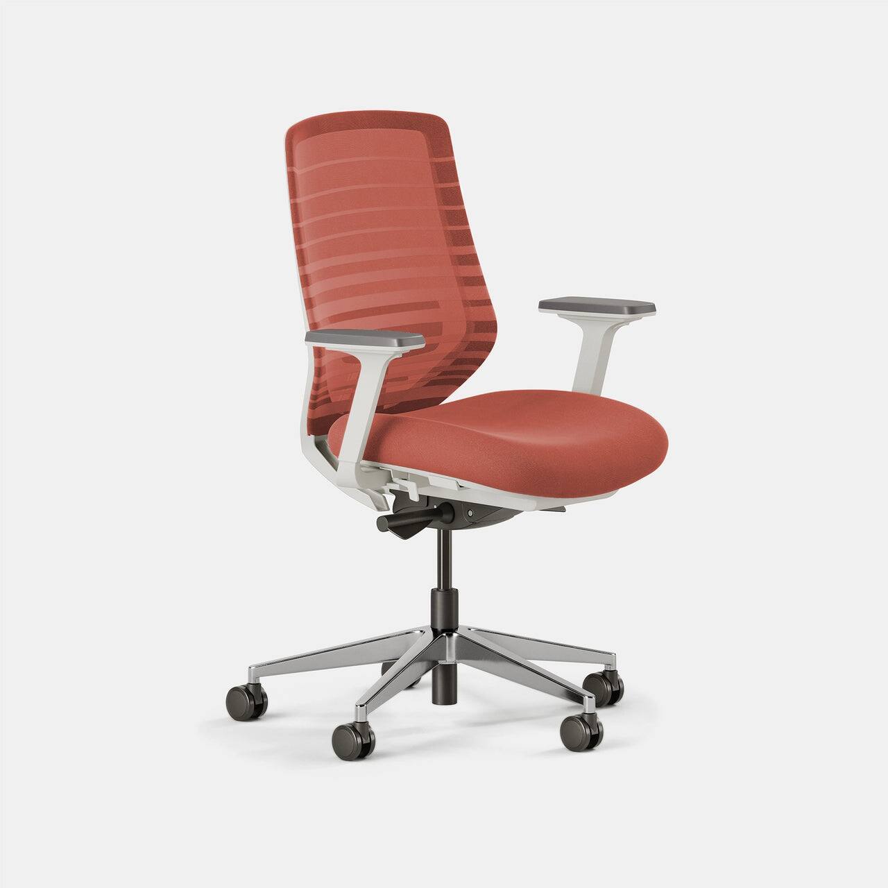 Angle. Branch Furniture - Branch Ergonomic Chair – Adjustable Office Chair for All-Day Comfort with Lumbar Support and Recycled Mesh Back - Poppy.
