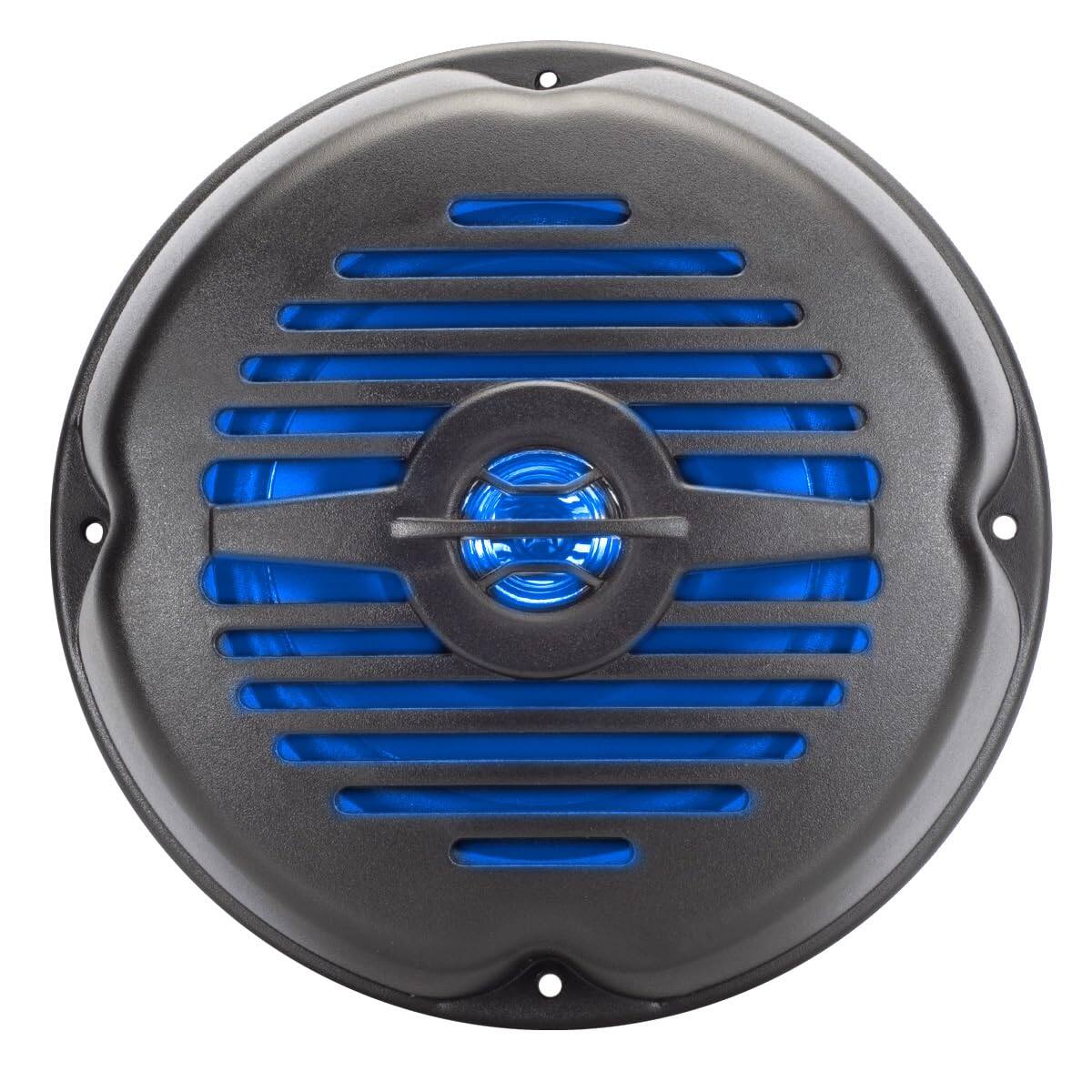 Alt View 3. Skar Audio - Water Resistant Surface Mount Speakers With Blue Led Lights For Marine Rvs & Hot Tubs-Pair Powerful Sound: - Default.