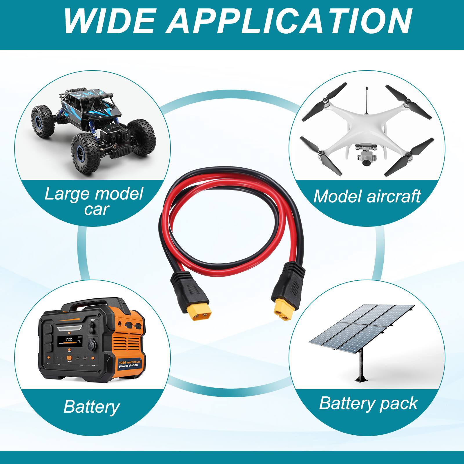 WIDE APPLICATION

- Large model car
- Model aircraft
- Battery
- Battery pack