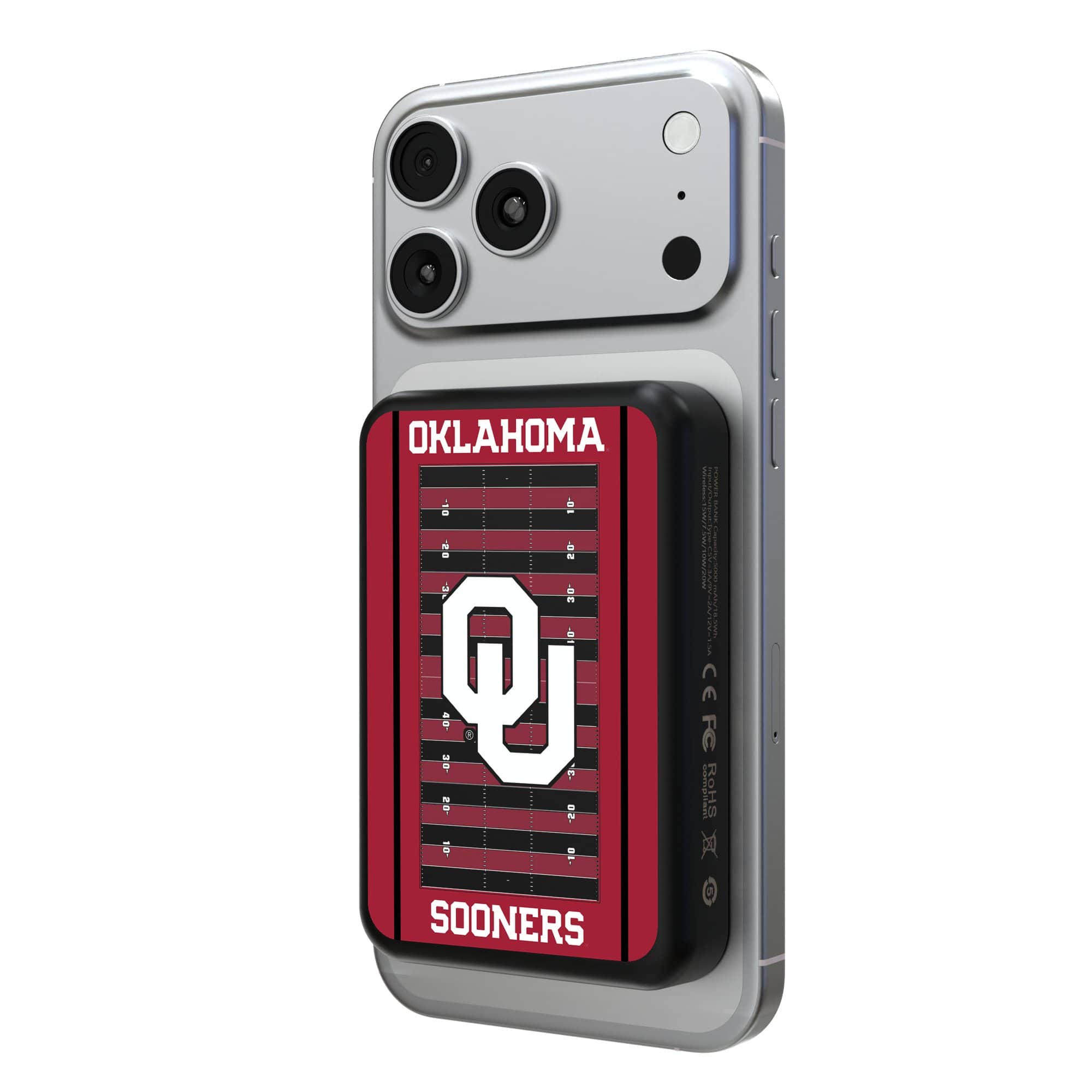 Keyscaper - Oklahoma Sooners Field Wireless Power Bank - Multicolor
