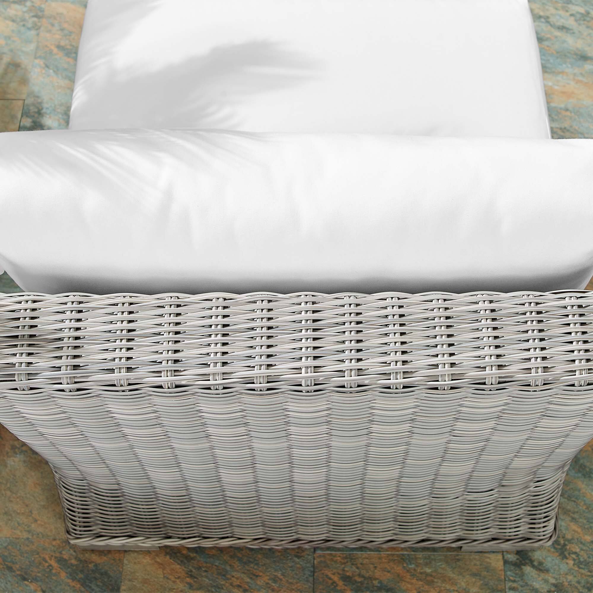 Alt View 1. Modway - Conway Sunbrella® Outdoor Patio Wicker Rattan Armless Chair by Modway - Light Gray White.