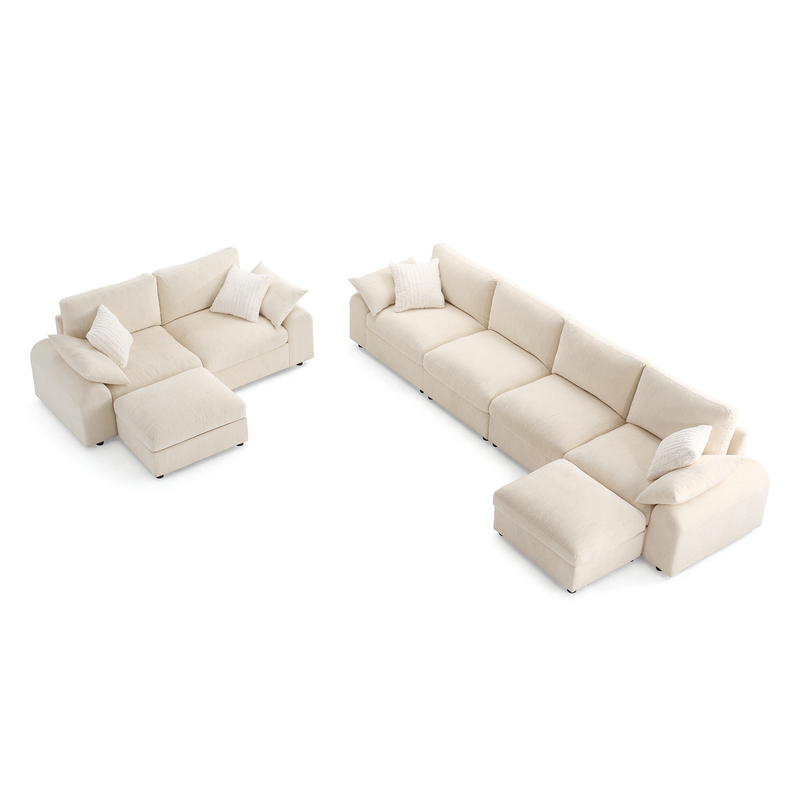 ModernMate - Chenille Cloud Modular Sectional, Down-Blend Cushions, Tool-Free Assembly, Machine-Washable Covers - Beige price history on PriceWatchPro