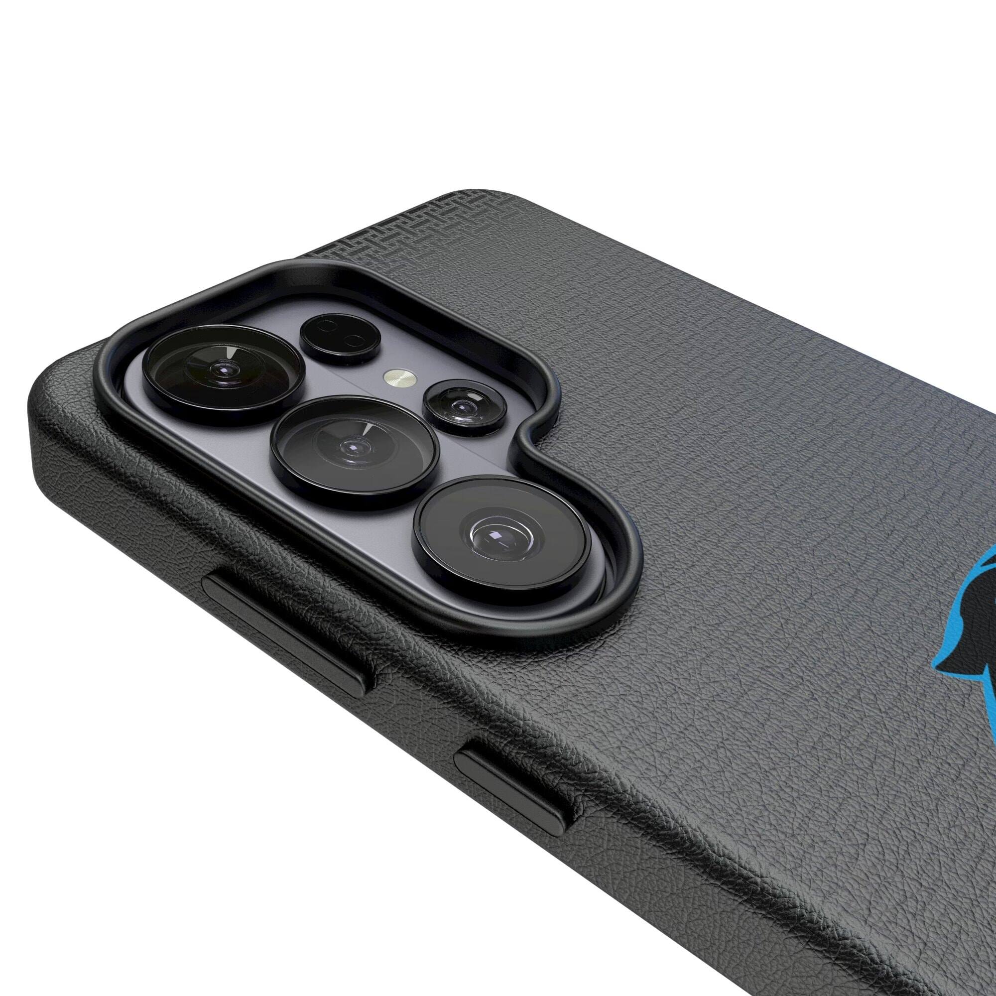 Alt View 2. Keyscaper - Carolina Panthers Linen Galaxy Magnetic Bump Case - S25 Ultra - Black.
