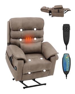 VEVOR - Power Lift Recliner Chair, Lift Chair with Heat and Massage for Elderly, Dual Motor Recliner Chair with a Cup holder - Brown