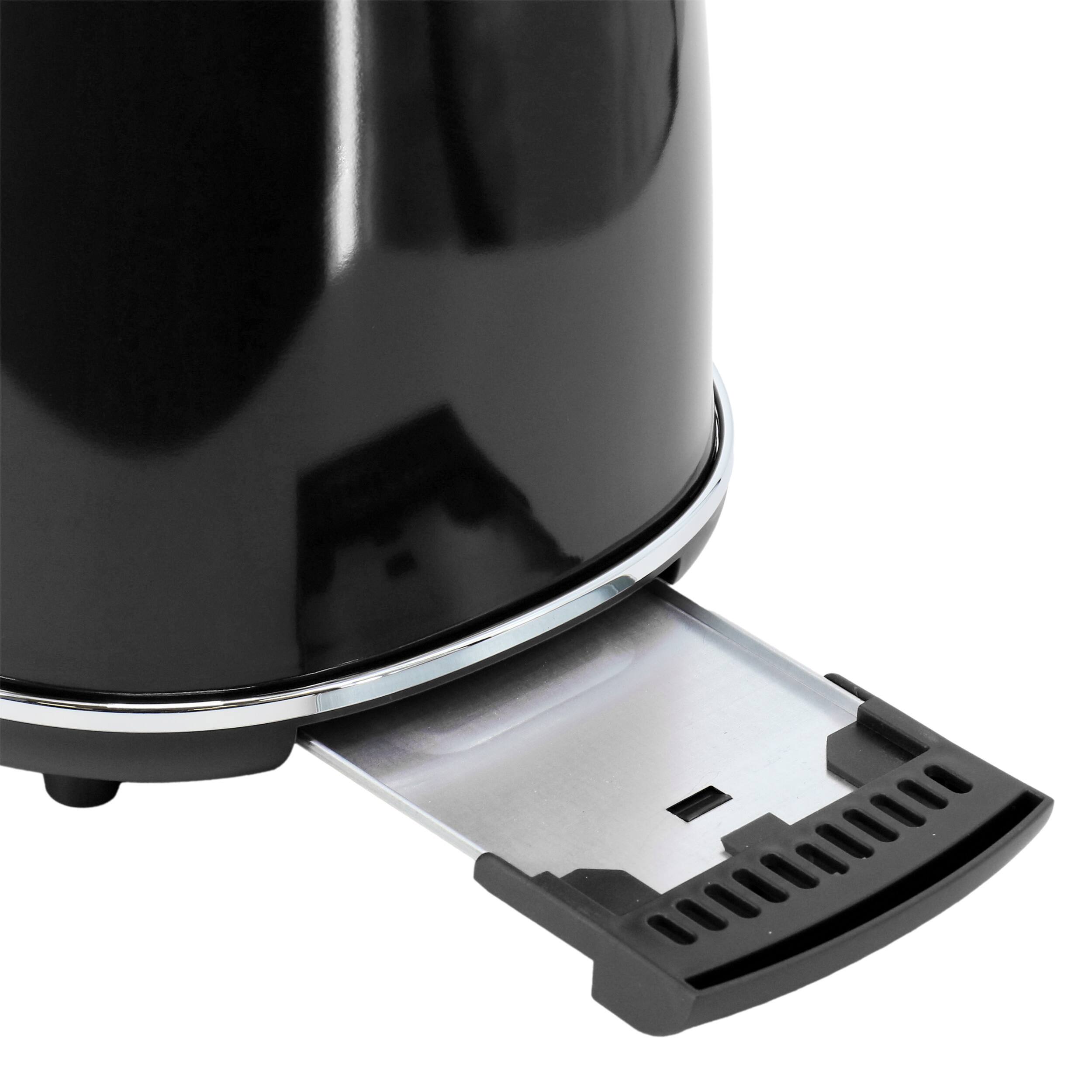 Alt View 5. MegaChef - MegaChef 1.8 Quart Electric Tea Kettle and 2 Slice Toaster Combo in Black - Black.