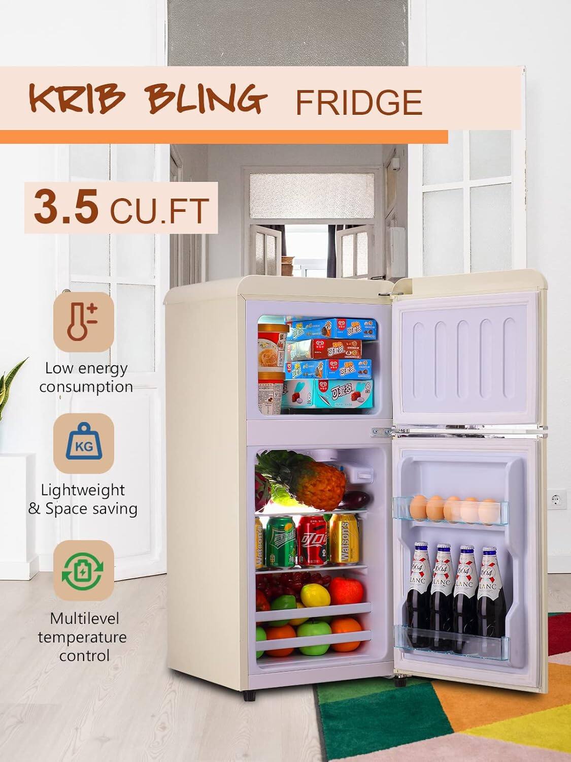 Krib Bling Fridge

3.5 Cu.Ft

- Low energy consumption
- Lightweight & Space saving
- Multilevel temperature control