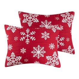 BreeBe - Snowflakes Sham Standard - Red