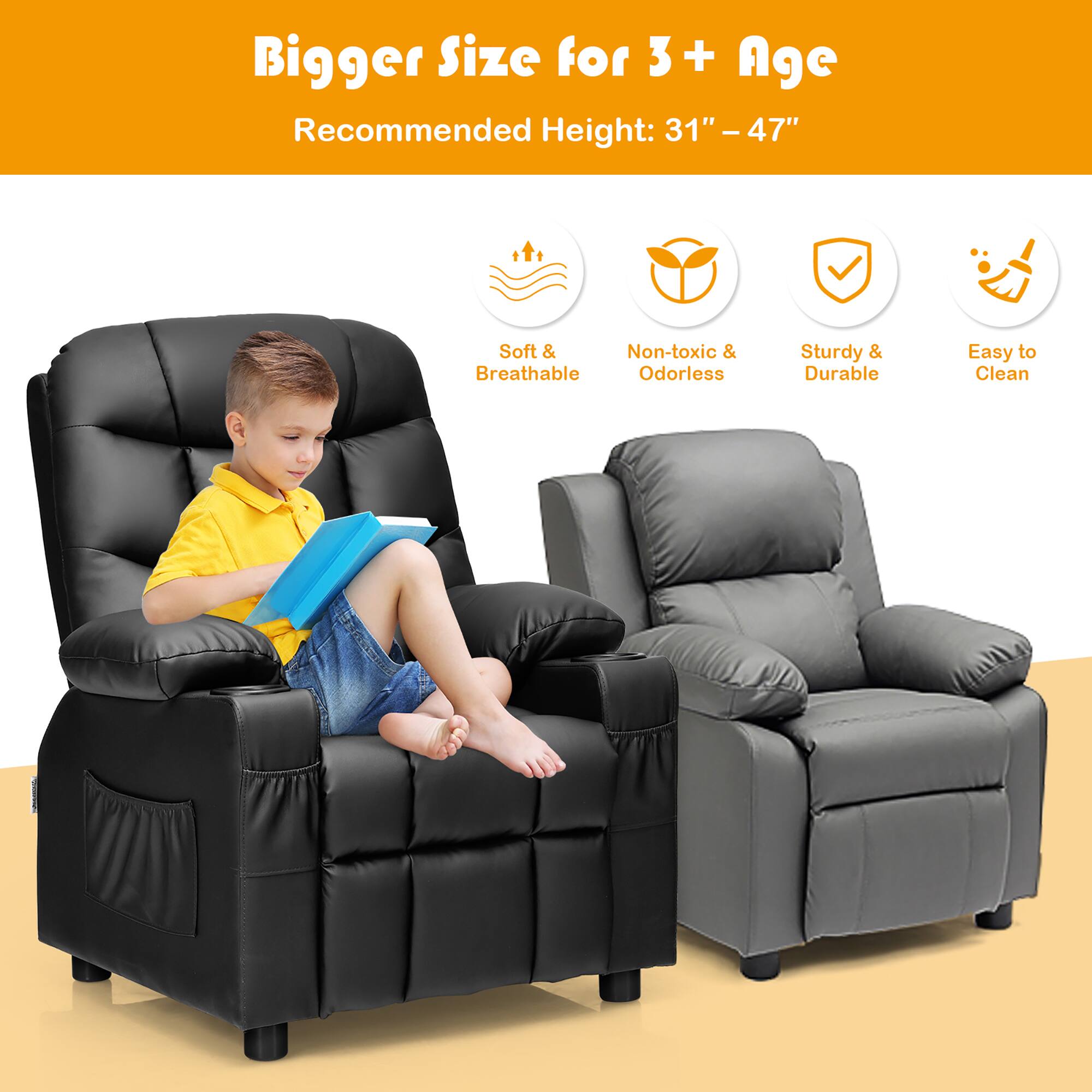 Bigger Size for 3+ Age  
Recommended Height: 31" - 47"  

- Soft & Breathable  
- Non-toxic & Odorless  
- Sturdy & Durable  
- Easy to Clean