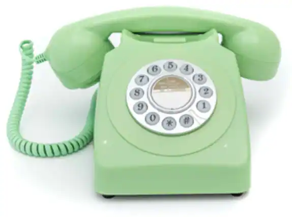 Front. PopMarket - GPO Retro GPO746DPBGR 746 Desktop Push Button Telephone - Green - MISC ACCESSORY - Green.
