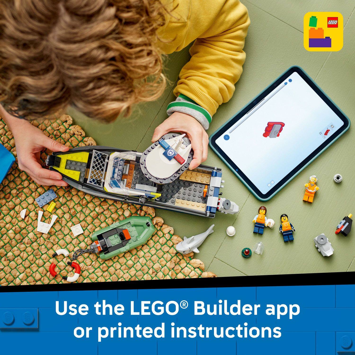 LEGO® Builder app or printed instructions
