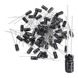 Unique Bargains - 10uF 25V 4x8mm Electrolytic Capacitor, 105C High Temp Radial Leads, for TVs/LCDs/VCD, 60pcs - Black