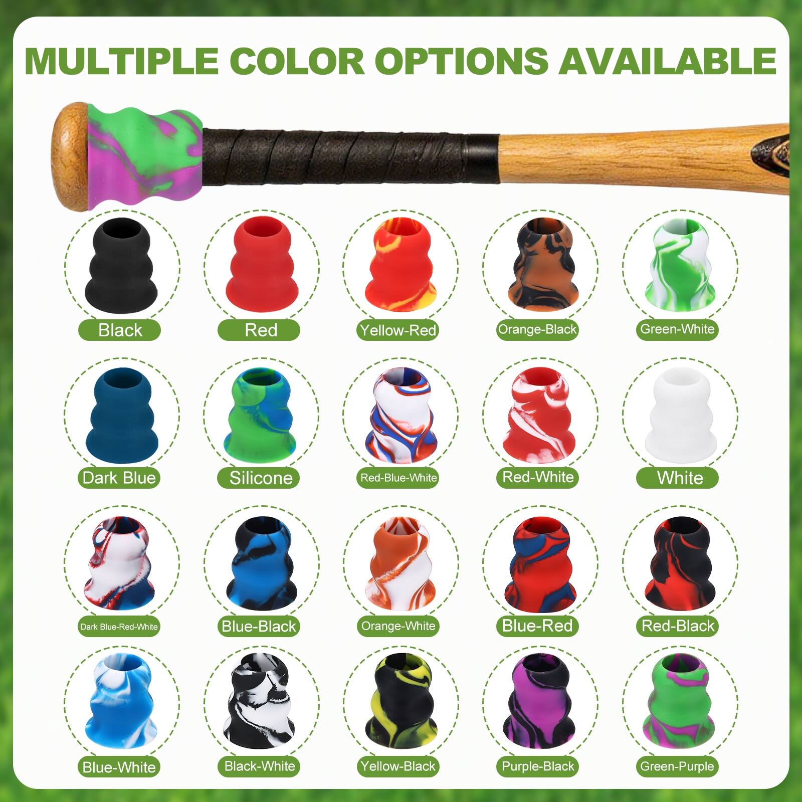 MULTIPLE COLOR OPTIONS AVAILABLE

- Black
- Red
- Yellow-Red
- Orange-Black
- Green-White
- Dark Blue
- Silicone
- Red-Blue-White
- Red-White
- White
- Dark Blue-Red-White
- Blue-Black
- Orange-White
- Blue-Red
- Red-Black
- Blue-White
- Black-White
- Yellow-Black
- Purple-Black
- Green-Purple