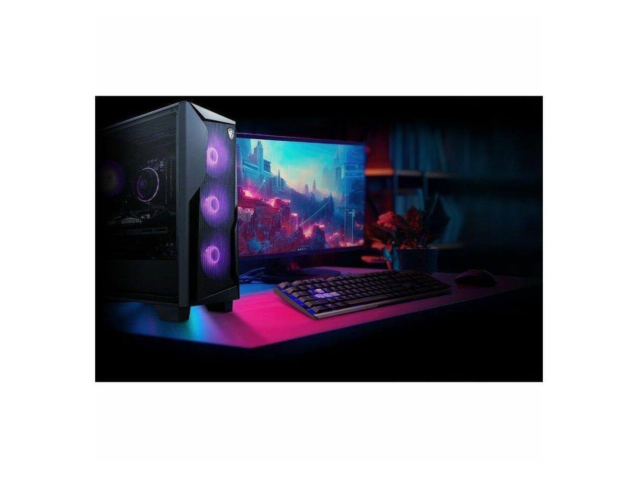 Alt View 5. MSI - MSI Codex Z2 C8TA-489US Gaming PC - AMD Ryzen 5 8400F, 8 GB, 500 GB NVMe SSD, RTX 3050, Wi-Fi 6E - Black.